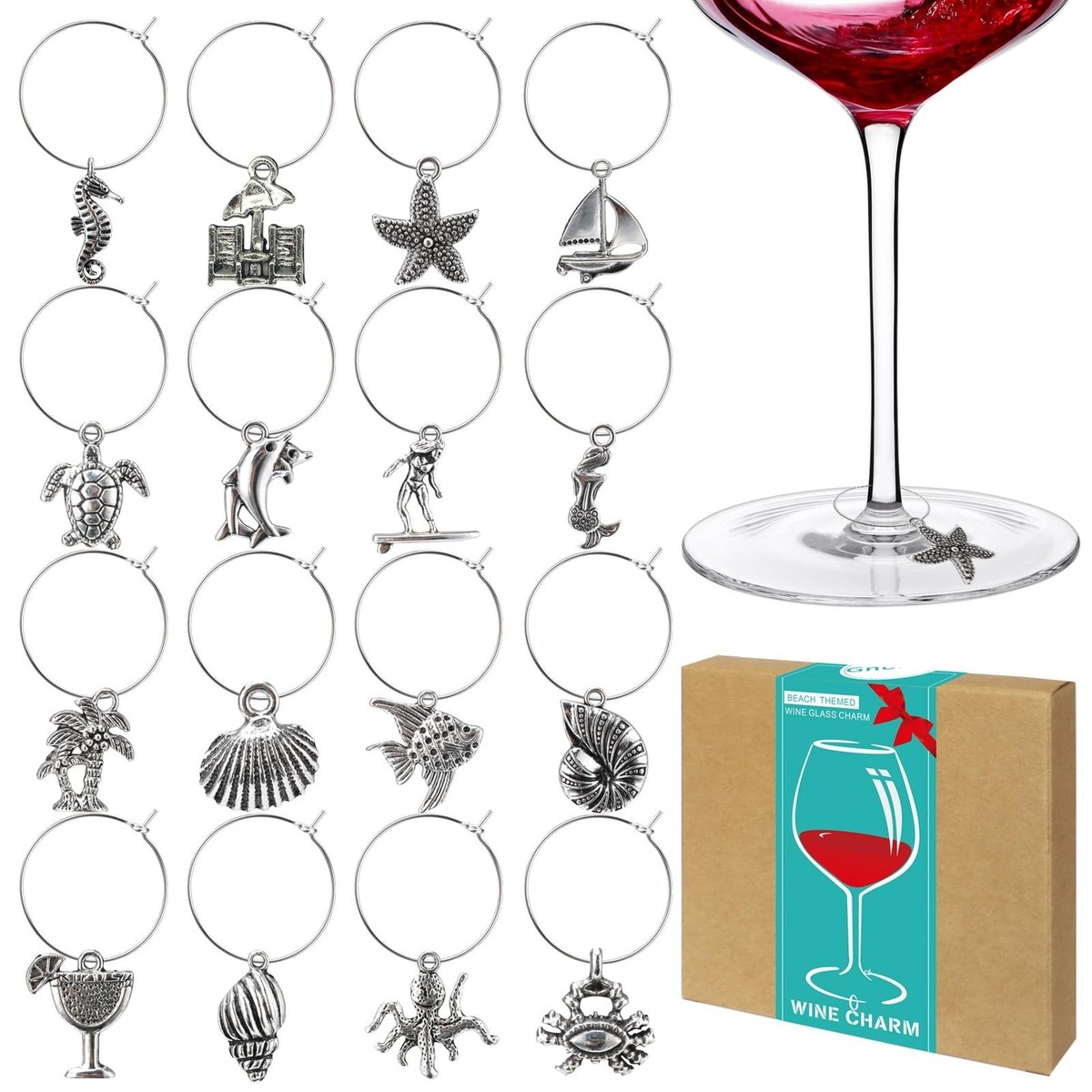 16pcs Wine Glass Charms,Wine Charms for Stem Glasses,Wine Glass Markers  Tags,... | eBay