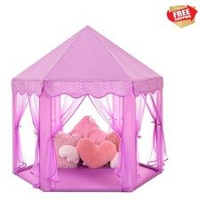 Enchanting Princess Tent for Kids - Large 55'' x 53'' Playhouse with Star Lights