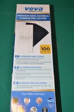 VEVA Premium 2 HEPA Filter with 8 Activated Carbon Pre Filters NEW SEALED