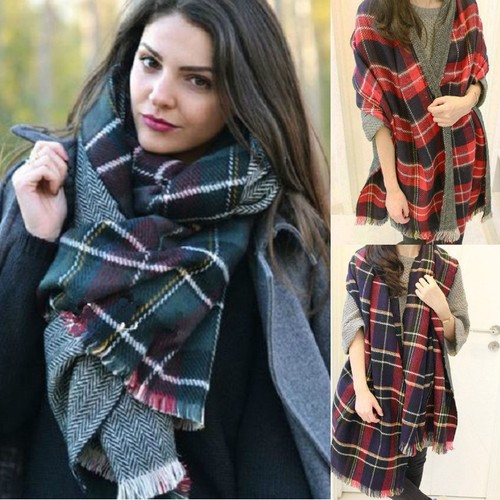 Dama Escocia Tartán a Cuadros Cuadros Pashmina Bufanda Envoltura Chal Estola Cuello Nuevo | eBay