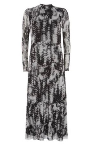 Mint Velvet Black Tye Dye Mesh Midi Dress Size 6-8 (6 Tag) - Picture 10 of 13