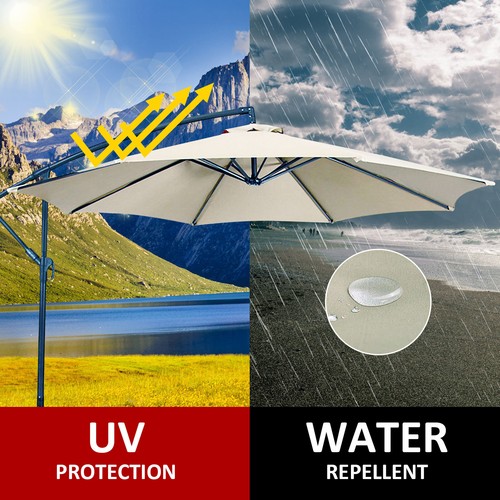 Patio Umbrella Replacement Fabric Parasol Garden Canopy 2/2.7/3m Cover 6/8 Bone - Picture 7 of 136