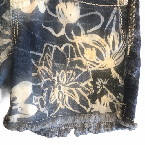 Miss Me Jeans Foral Front Thick Stitch Denim Shorts Girls Size 10 JK7651D - Picture 3 of 12