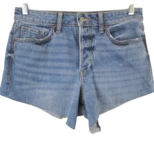 NWT Old Navy Button Fly Cut Off Distressed High Rise OG Loose Denim Shorts sz 8