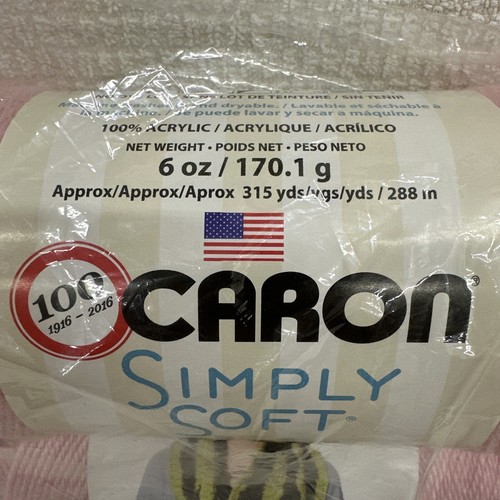 CARON Simply Soft 100 Year 6oz 315yds Med 4 Soft Pink 9719 Acrylic NEW 2016 - Picture 2 of 6