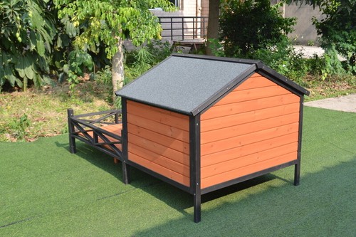 PawHub Dog House Kennel Pet Timber Wooden With Decking Patio Stair - Picture 9 of 9