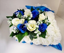 Artificial Funeral Flowers Grave Tribute Wreath Heart Dad Mum Son Aunt Nan Bro