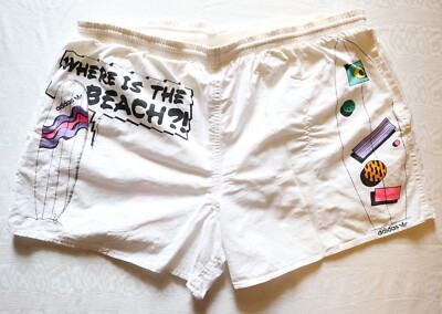 ADIDAS ORIGINALS WHERE IS THE BEACH 1990s 90s VINTAGE SURF SHORTS ADULT MEN'S XL