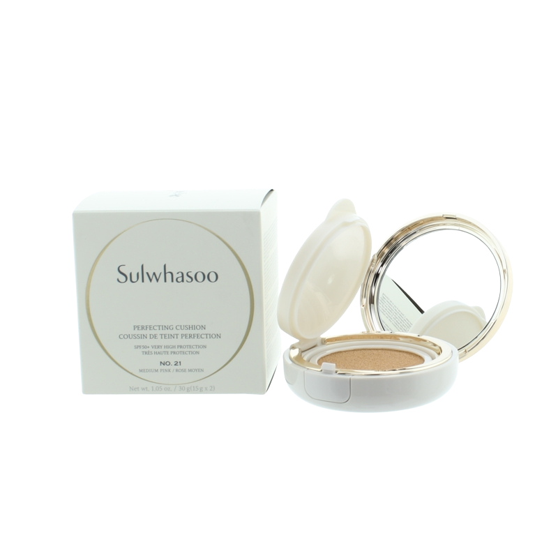 未使用 ソルファス Perfecting Cushion Duo 30g Sulwhasoo Foundation Perfecting Cushion No.21 Medium Pink 2