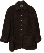 Vtg Bromley Collection Wool Jacket Slovakia Winter Women’s Sz 6 Brown Popcorn