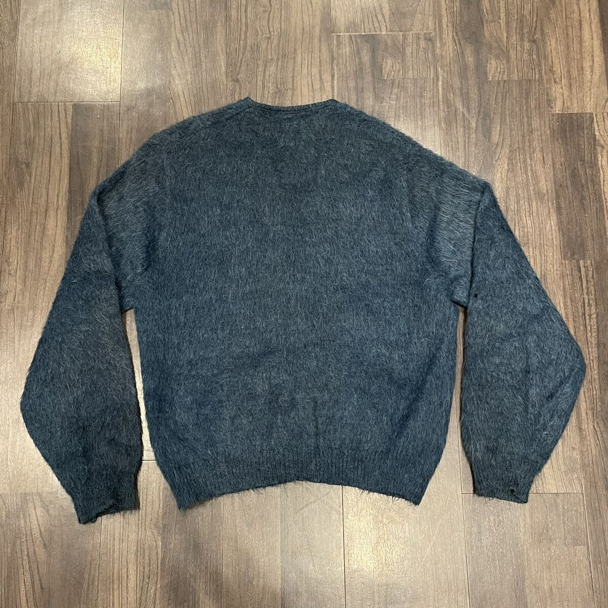 Vintage 60s 70s BRENT Shaggy Mohair Cardigan Sweater Navy L Vintage 60s 70s BRENT Shaggy Mohair Cardigan Sweater Navy L
