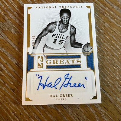 Autographed  2015-16 Panini HAL GREER   . HOF. * certified*.         #H-1