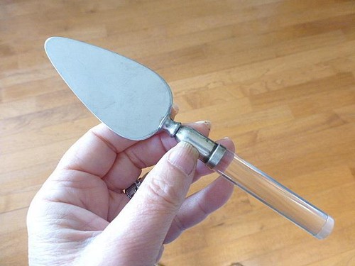 MCM Sterling Silver Lucite Cheese Server Spreader Knife Mid Century Modern Vintg - Picture 2 of 4