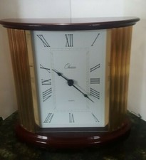 Ziro Clock for Desk Mantel or Shelf Mahogany Wood Veneer Quartz England ...