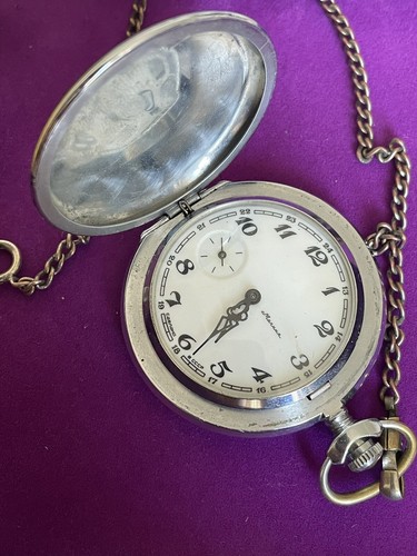 USSR Rare Soviet mechanical pocket watch Molnija Hunting Deers Made In USSR - Picture 8 of 13