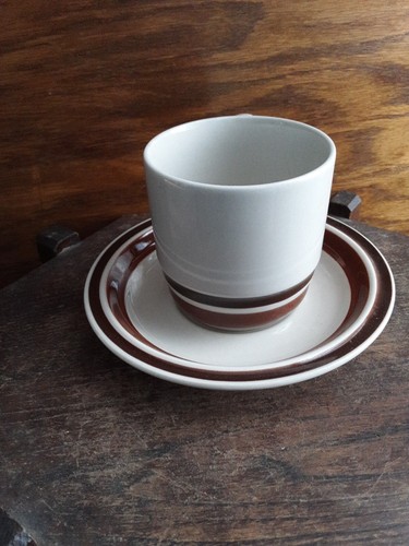 Vintage Estate Hand Painted Stoneware Hearthside Japan Tea Cup with Plate - Picture 5 of 24