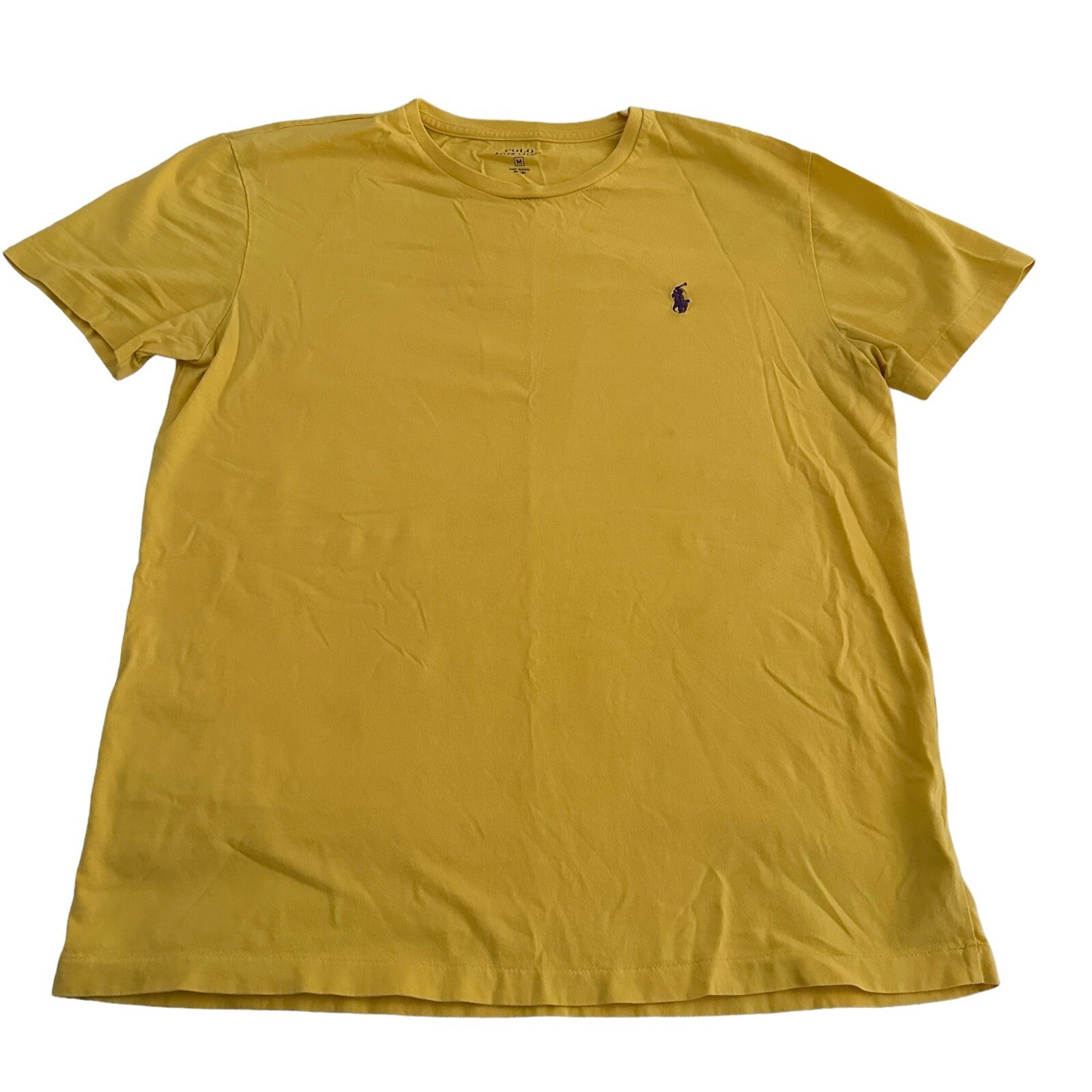 Polo Ralph Lauren T shirt classica uomo taglia media giallo viola pony