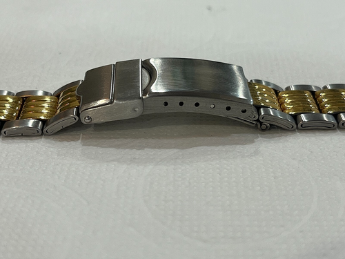 60s VINTAGE SPEIDEL 2-TONE SILVER GOLD STAINLESS STEEL MEN'S WATCH BAND 17-22 mm - Picture 3 of 16