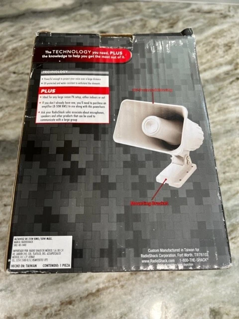 Radio Shack 25W RMS/50W Max Powerhorn NEW In Box - Изображение 4 из 4