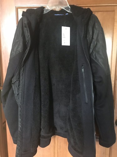 NWT Hooded Sherpa Jacket With Quilted Nylon Side Panels XL - Picture 6 of 8