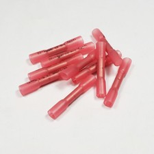 Heat Shrink Straight Butt RED Fully Insulated Connector Heatshrink Splice