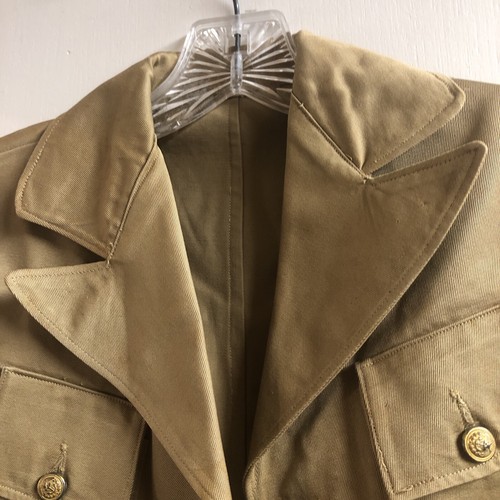 Vintage 1940s WW2 US Coast Guard USCG Shore Establishment Khaki Jacket Small - Picture 7 of 10