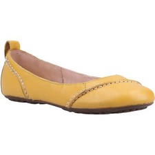 Hush Puppies Janessa Yellow Leather Female Ballerinas