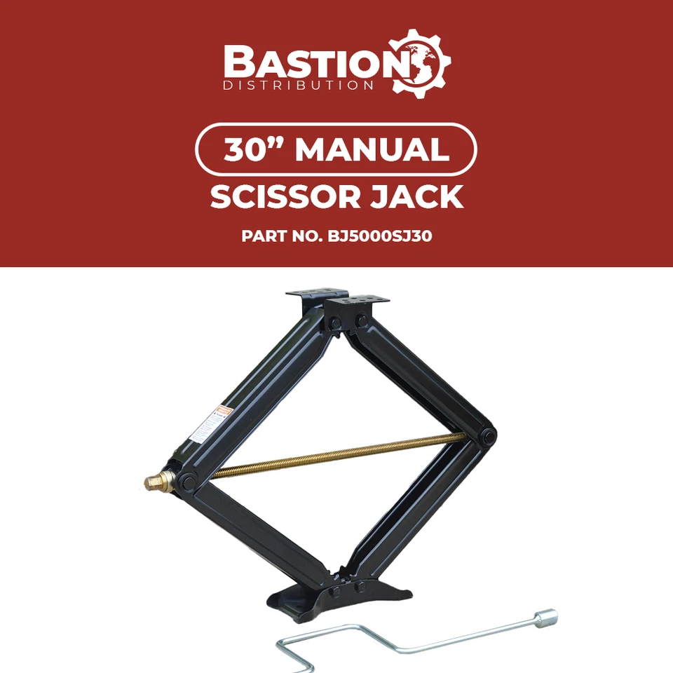 30" Scissor Jack with Crank Handle | 5000lbs Capacity | 5-30” Height - Image 2 of 4