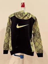 NIKE Training Dry-FIT HOODED SWEATSHIRT Boys SIZE 6 /M - Black and Neon Green
