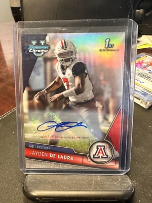 Jayden De Laura 2023 BOWMAN UNIVERSITY CHROME REFRACTOR RC AUTO /499 ARIZONA