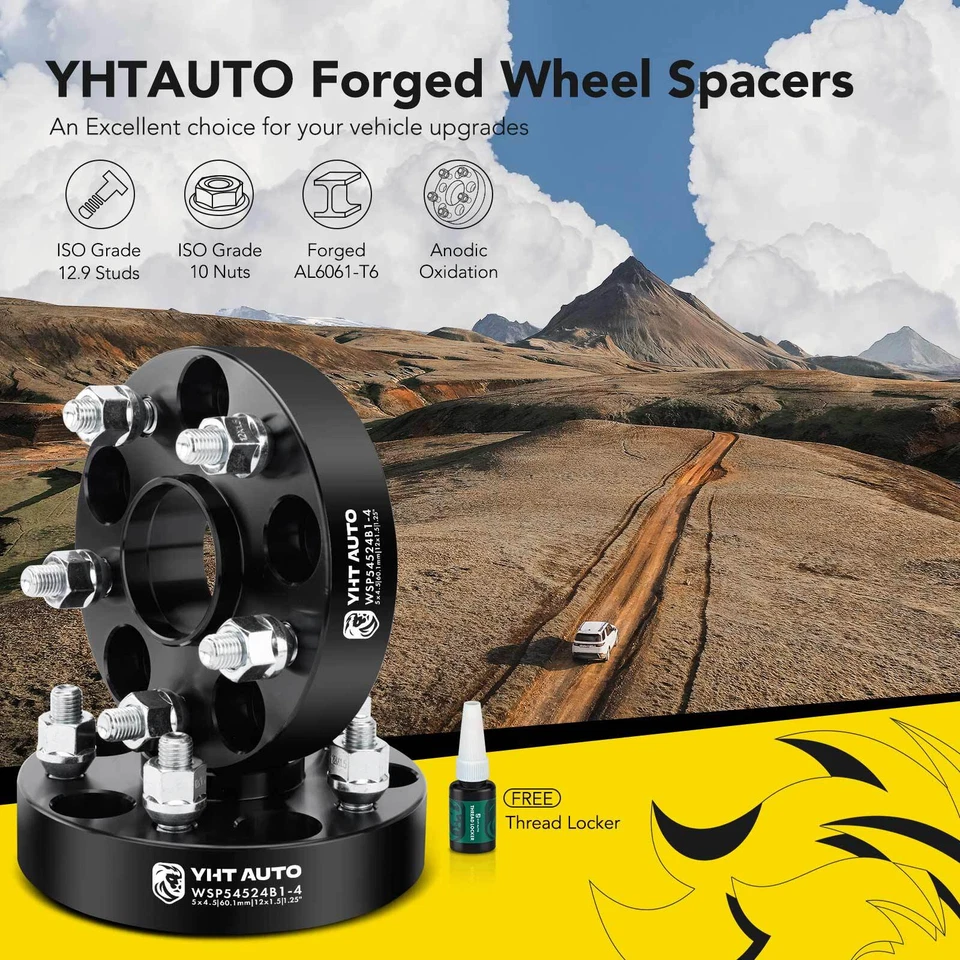 Espaçadores de roda 4x 5x4,5" a 5x114,3mm M12x1,5 60,1mm 1,25" para Toyota RAV4 Lexus - Imagem 2 de 4