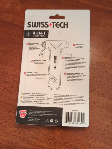 SWISS+TECH ST85109 BodyGard Auto Emergency Hammer Escape Tool with Glass Brea650 - Picture 5 of 5