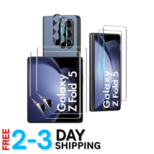6-teiliges komplettes Schutzset für Galaxy Z Fold 5: TPU, Hartglas & Kamera...