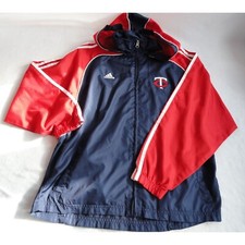 Adidas MN Twins Red Blue Spring Windbreaker Jacket - Boys Size 14