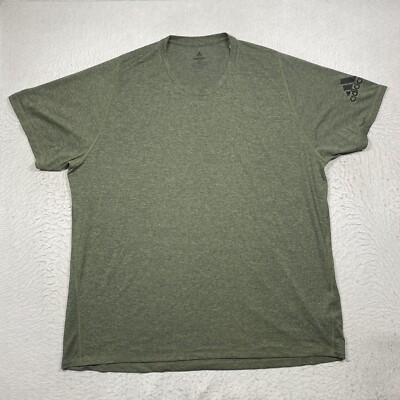 Adidas T Shirt Mens 2XL XXL Green FREELIFT Adult Short Sleeve Climalite  Active