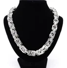 Mens  Necklace Heavy huge 12mm Byzantine Chain Stainless steel Jewelry 8.5-40''