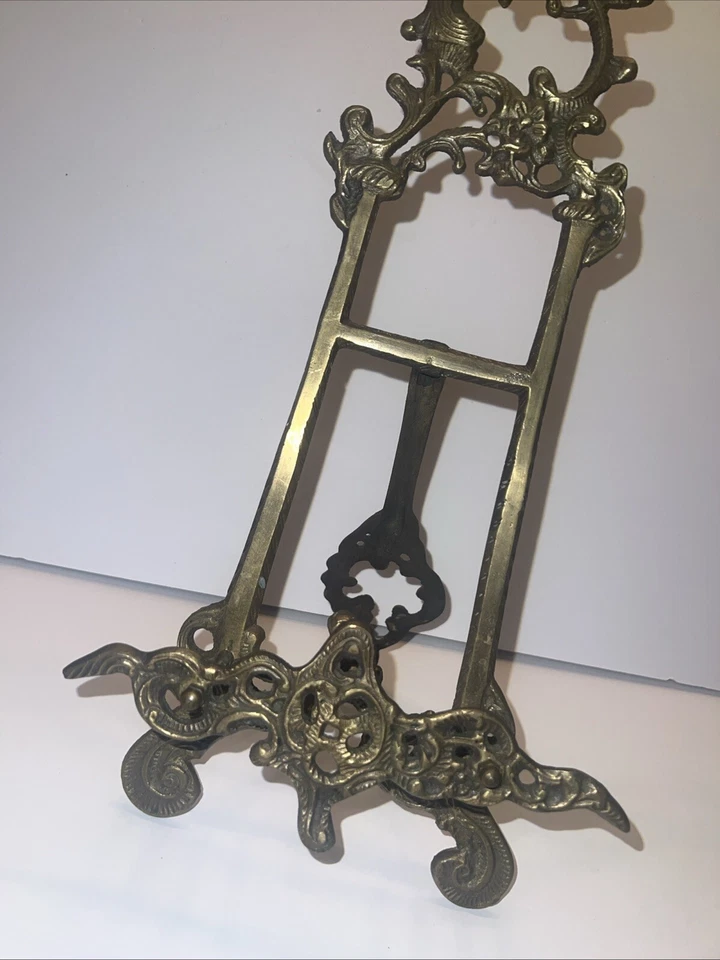 Antiguo caballete de libro de latón vintage soporte de música bíblica mesa Foto 2 de 4