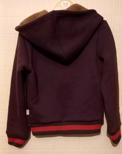 Oneil Child's Brown Hooded Sherpa Lined Sweatshirt Jacket Vintage Size 140 NWTs - Picture 2 of 8