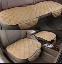 3 Pcs Car Accessories Seat Cover  Protector Cushion Mat 53*49CM, 53*130 Beige