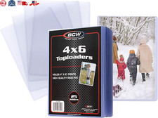 BCW 25 4x6 Post Card  Photo Topload Holders - Rigid Plastic Sleeves Brand