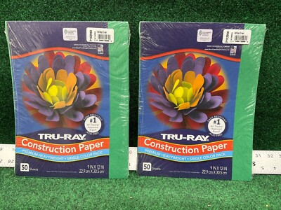 2 - Tru-Ray 9'' x 12'' Construction Paper Holiday Green 50 Sheets