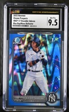 2022 Bowman Chrome Oswaldo Cabrera BCP-17 Blue RayWave Refractor 104/150 CSG 9.5