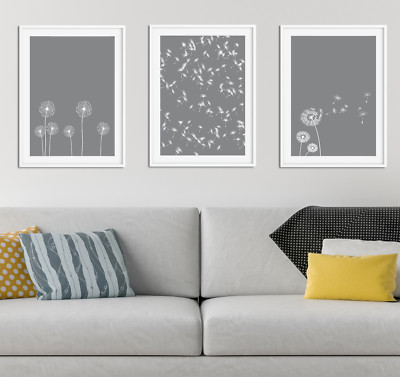 Yellow And Grey Wall Decor - Home Collection