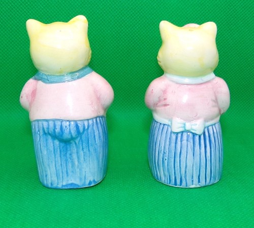 VINTAGE AVON CAT KITTEN SALT PEPPER SHAKERS SET ANTHROPOMORPHIC - Picture 6 of 11
