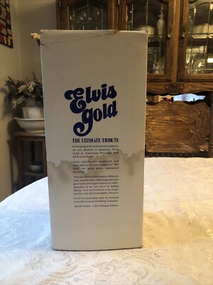 VINTAGE ELVIS PRESLEY GOLD MCCORMICK WHISKEY DECANTER MUSIC BOX