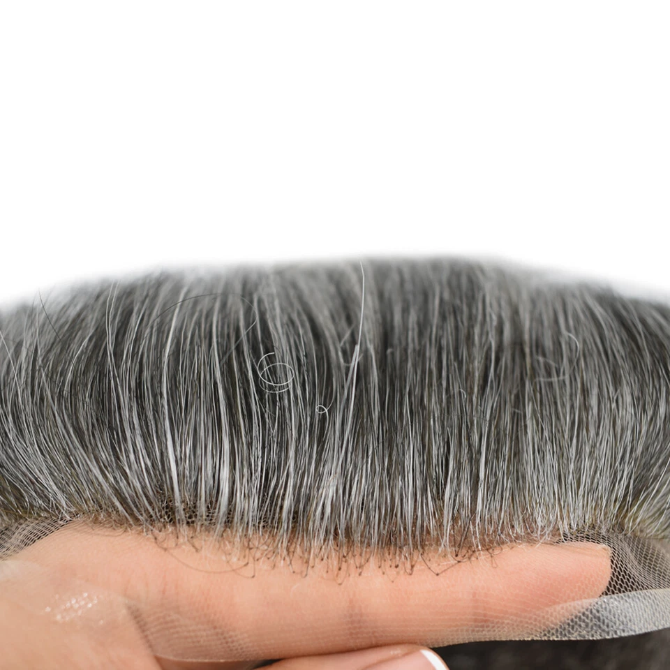 Мужская система замены волос Toupee полный французский кружевной парик для мужчин США - Изображение 2 из 4