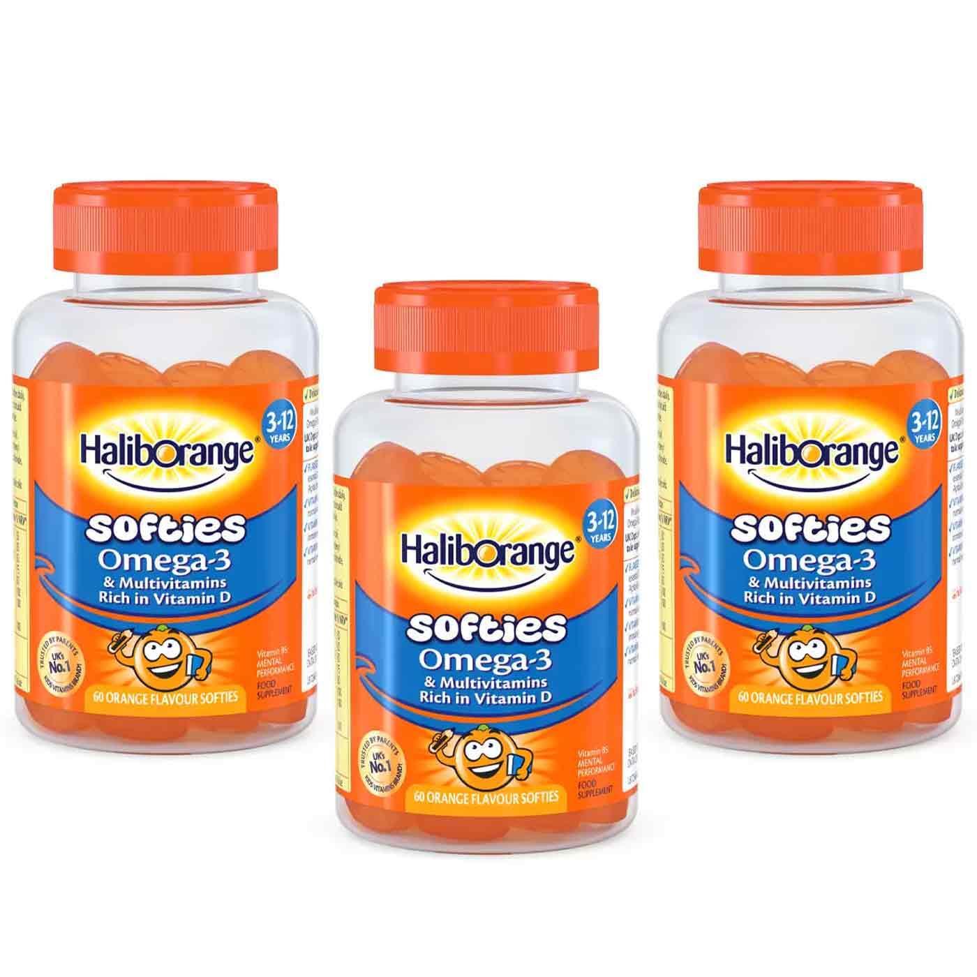 Haliborange Orange Halib Children's Multivitamin + Omega-3 Daily Wellness Support Flavour Softies Ages 3-12 - 60 Softies - Image 8
