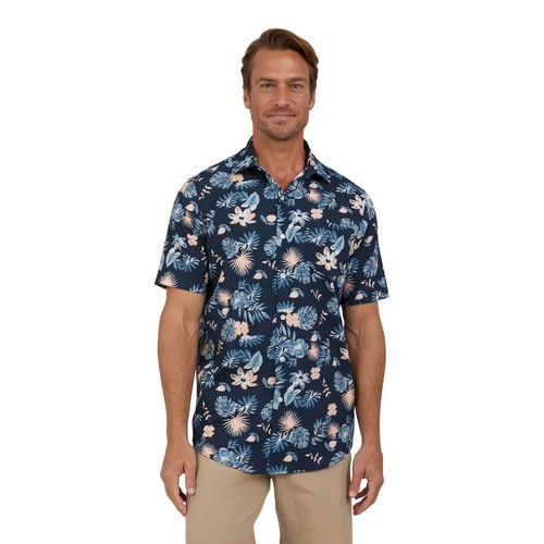 Camisa Chaps Everyday Performance Manga Corta Elastizada Estampado con Botones Hombres M XL - Imagen 6 de 10
