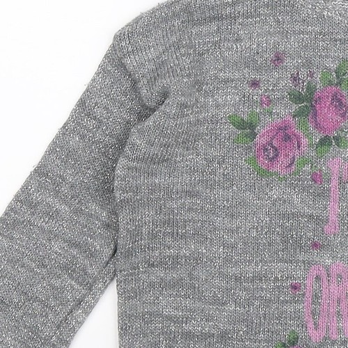 Suéter de acrílico cuello redondo plateado cuello redondo talla S United Colors of Benetton para niñas - Imagen 8 de 12
