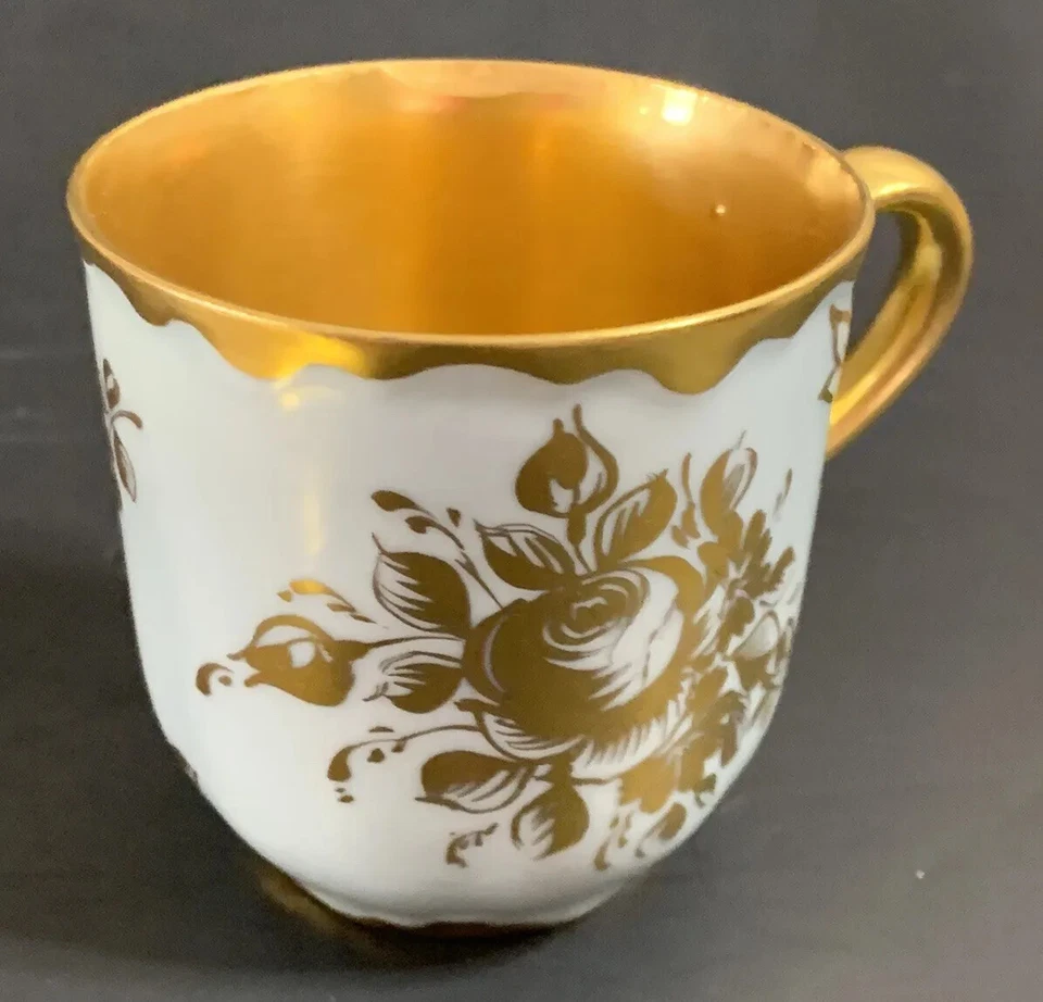 РЕДКИЙ старинный Baby синий и золотой STEINER STUDIO Demi чашка и блюдце BT BURLEY ГЕРМАНИИ - Изображение 2 из 4